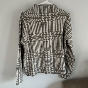 Max Studio Houndstooth Mock Neck Sweater